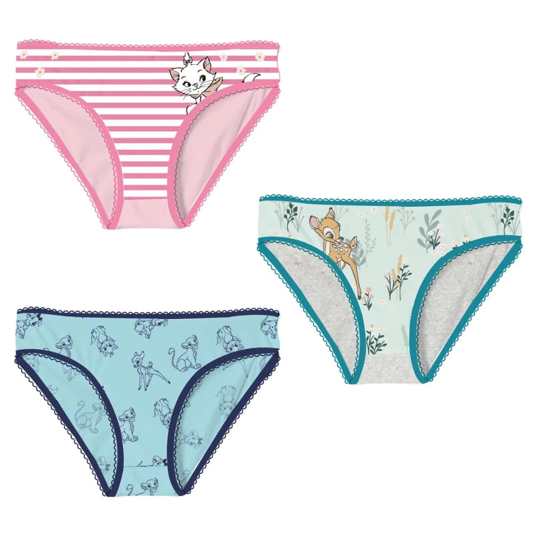 3er-Set: Slips Disney Animals Aristocats & Bambi In Bunt 1 3er-Set: Slips Disney Animals Aristocats & Bambi In Bunt