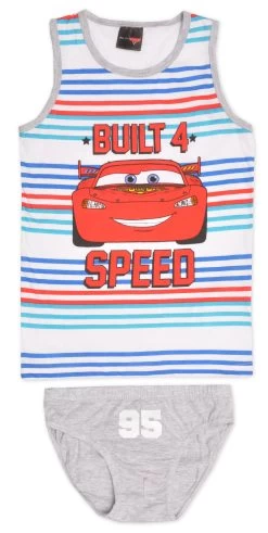 2-tlg. Set: Unterwäsche - Unterhemd & Slip Disney Cars In Grau