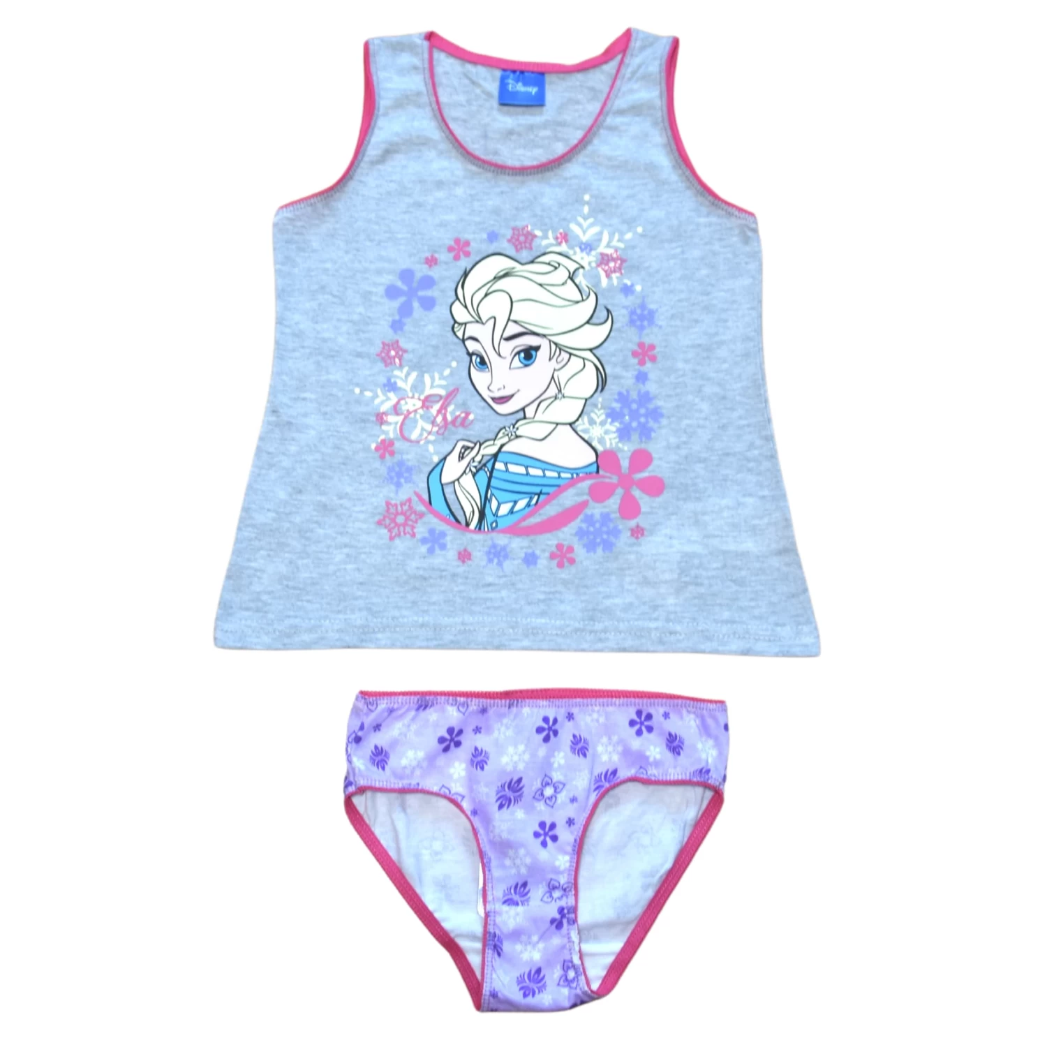 2-tlg. Set: Unterwäsche - Unterhemd & Slip Disney Frozen In Grau-Pink 1 2-tlg. Set: Unterwäsche - Unterhemd & Slip Disney Frozen In Grau-Pink