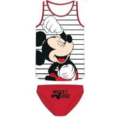 2-tlg. Set: Unterwäsche - Unterhemd & Slip Diseny Mickey Mouse In Rot