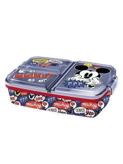 Brotdose "Mickey Mouse" In Blau/ Bunt - (B)27,5 X (H)7 X (T)26 Cm