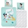 Kinder Bettwäsche-Set "Disney's Mickey Mouse, Pluto & Donald Duck" In Mint