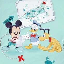 Kinder Bettwäsche-Set "Disney's Mickey Mouse, Pluto & Donald Duck" In Mint -Angebote Märchen & Magie Store disney mickey mouse kinder bettwasche set disneys mickey mouse pluto and donald duck in mint 4