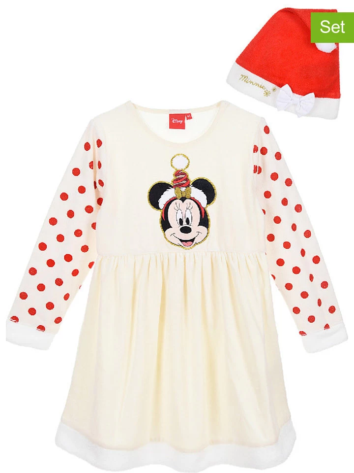 2tlg. Nachtwäsche-Set "Minnie" In Creme/ Rot 1 2tlg. Nachtwäsche-Set "Minnie" In Creme/ Rot