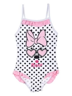 Badeanzug "Minnie Mouse" In Weiß/ Rosa
