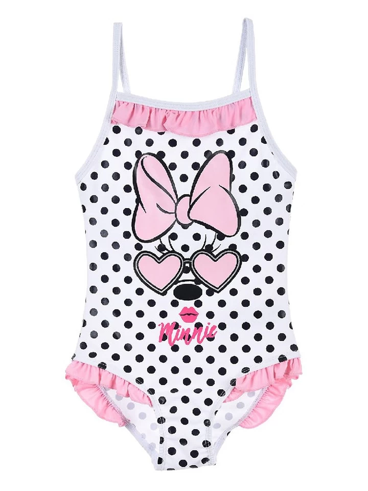 Badeanzug "Minnie Mouse" In Weiß/ Rosa 1 Badeanzug "Minnie Mouse" In Weiß/ Rosa