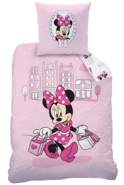 Mädchen Bettwäsche-Set "Disney's Minnie Mouse - Shopping" In Rosa -Angebote Märchen & Magie Store disney minnie mouse madchen bettwasche set disneys minnie mouse shopping in rosa 2