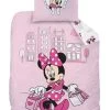 Mädchen Bettwäsche-Set Flanell "Disney's Minnie Mouse - Shopping" In Rosa